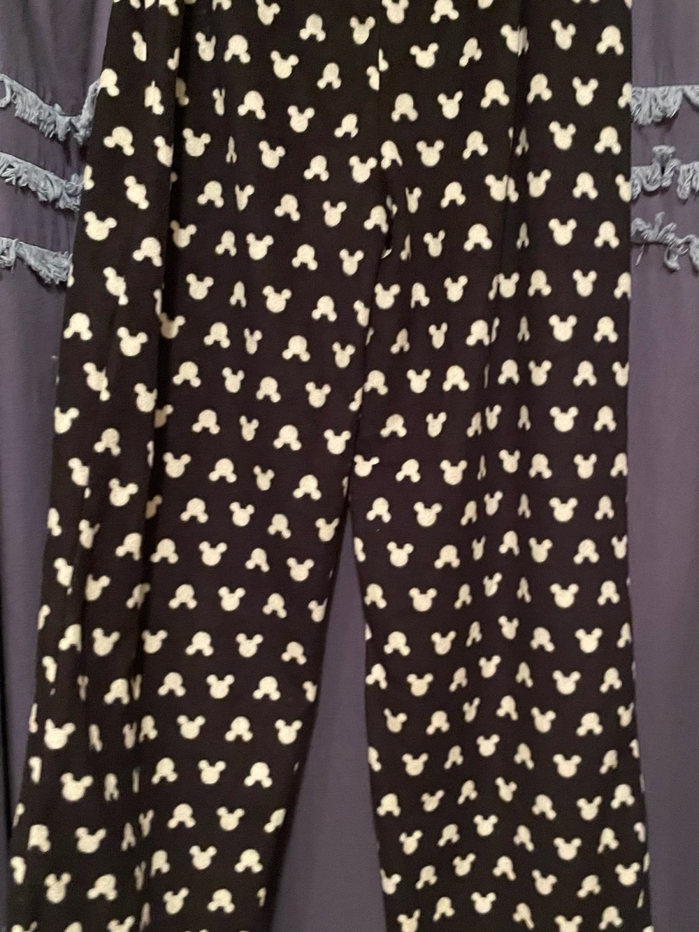 Disney Black Sleep Lounge Pants with White Mickey Head Print